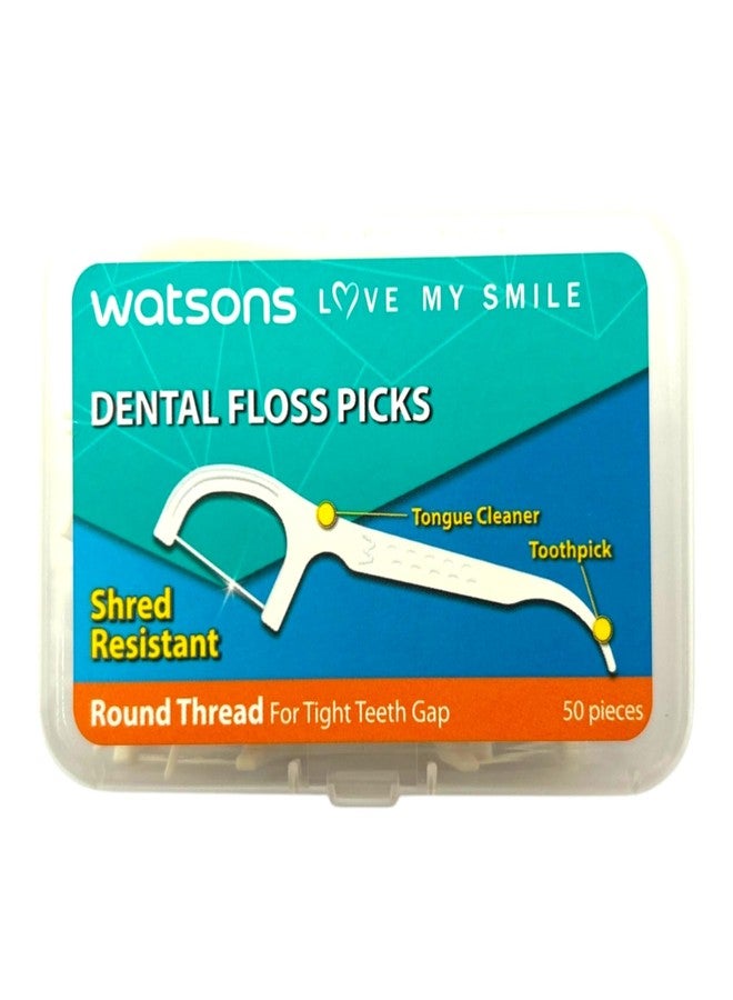 Watsons Dental Floss Round Thread For Effective Cleaning Shred Resistant 50 Picks (THAILAND) - Image 1